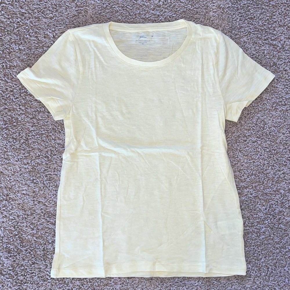 J Crew Vintage Cotton Crewneck T-Shirt Yellow Size Medium